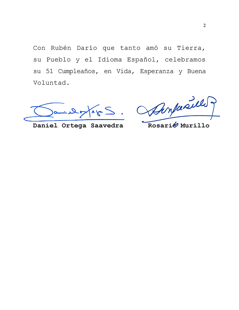 Nicaragua saluda el cumpleaños en España del Rey Felipe VI